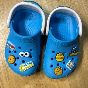 CROCS Blue Kids Slippers with Cookie Theme